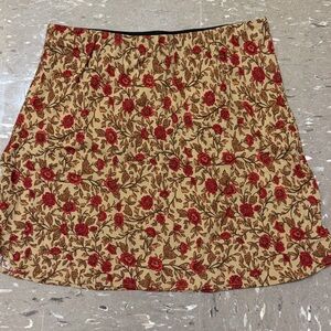 Aéropostale floral mini skirt with a red and brown floral print